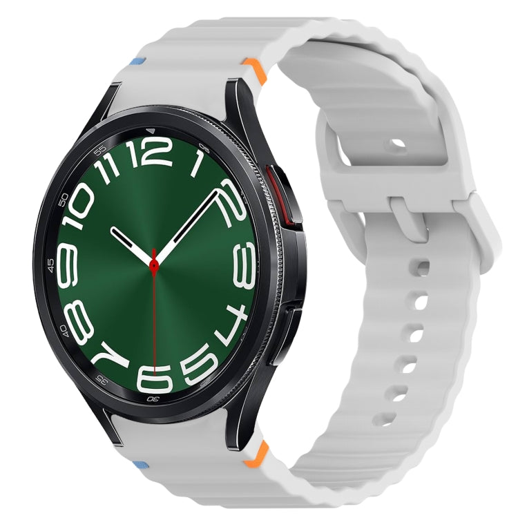 Wavy Grain Stitched Quick Release Silicone Watch Band, For Samsung Galaxy Watch FE 40mm, For Samsung Galaxy Watch 7 44mm, For Samsung Galaxy Watch 7 40mm, For Samsung Galaxy Watch 6 Classic 47mm