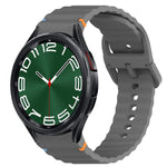 Wavy Grain Stitched Quick Release Silicone Watch Band, For Samsung Galaxy Watch FE 40mm, For Samsung Galaxy Watch 7 44mm, For Samsung Galaxy Watch 7 40mm, For Samsung Galaxy Watch 6 Classic 47mm