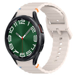 Wavy Grain Stitched Quick Release Silicone Watch Band, For Samsung Galaxy Watch FE 40mm, For Samsung Galaxy Watch 7 44mm, For Samsung Galaxy Watch 7 40mm, For Samsung Galaxy Watch 6 Classic 47mm
