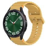 Wavy Grain Stitched Quick Release Silicone Watch Band, For Samsung Galaxy Watch 6 44mm, For Samsung Galaxy Watch 6 40mm, For Samsung Galaxy Watch 6 Classic 43mm, For Samsung Galaxy Watch 5 Pro Golf Edition