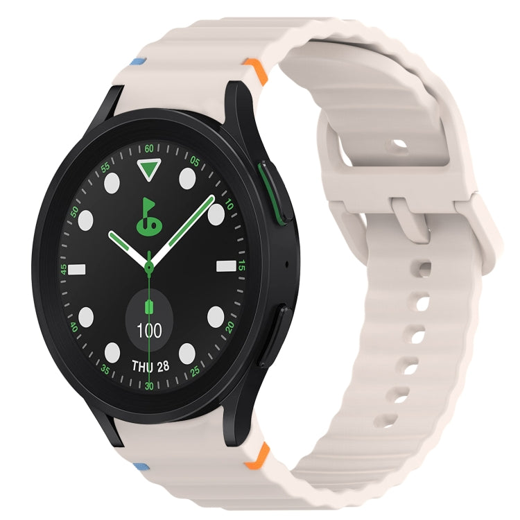 Wavy Grain Stitched Quick Release Silicone Watch Band, For Samsung Galaxy Watch 6 44mm, For Samsung Galaxy Watch 6 40mm, For Samsung Galaxy Watch 6 Classic 43mm, For Samsung Galaxy Watch 5 Pro Golf Edition
