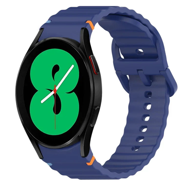 Wavy Grain Stitched Quick Release Silicone Watch Band, For Samsung Galaxy Watch 4 44mm, For Samsung Galaxy Watch 4 40mm, For Samsung  Galaxy Watch 4 Classic 46mm, For Samsung  Galaxy Watch 4 Classic 42mm