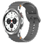 Wavy Grain Stitched Quick Release Silicone Watch Band, For Samsung Galaxy Watch 4 44mm, For Samsung Galaxy Watch 4 40mm, For Samsung  Galaxy Watch 4 Classic 46mm, For Samsung  Galaxy Watch 4 Classic 42mm