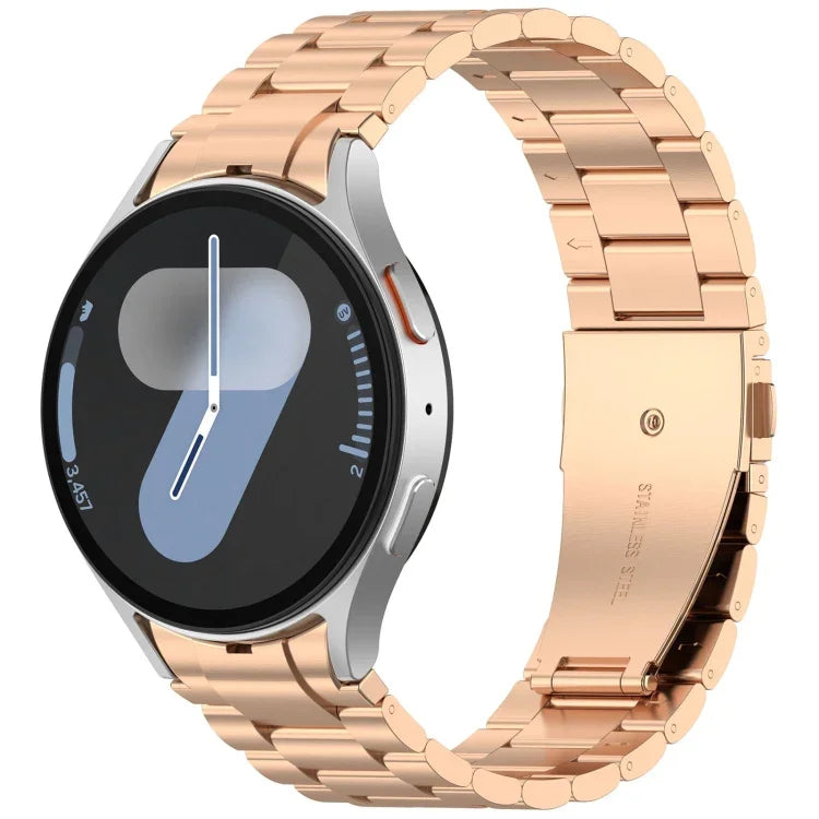 Three Beads Button Quick Release Metal Watch Band, For Samsung Galaxy Watch FE 40mm, For Samsung Galaxy Watch 7 40 / 44mm, For Samsung Galaxy Watch 6 Classic 43 / 47mm, For Samsung Galaxy Watch 6  40 / 44mm, For Samsung Galaxy Watch 5 40 / 44mm        ...