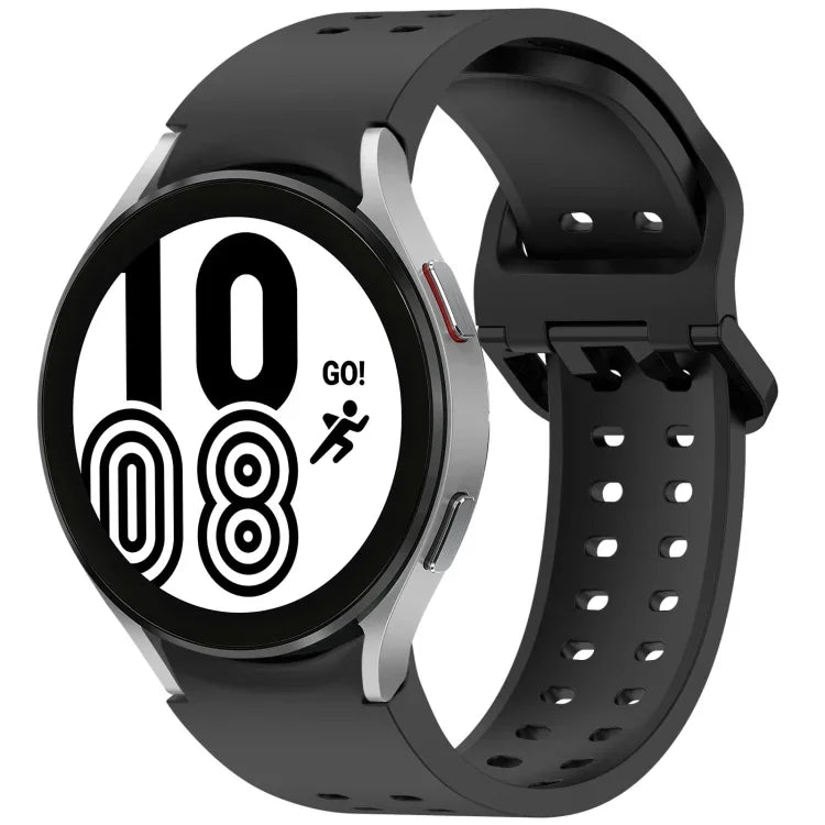 Diplopore Button Quick Release Silicone Watch Band, For Samsung Galaxy Watch 4 40 / 44mm, For Samsung Galaxy Watch 4 Classic 42 / 46mm