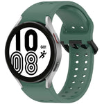 Diplopore Button Quick Release Silicone Watch Band, For Samsung Galaxy Watch 4 40 / 44mm, For Samsung Galaxy Watch 4 Classic 42 / 46mm