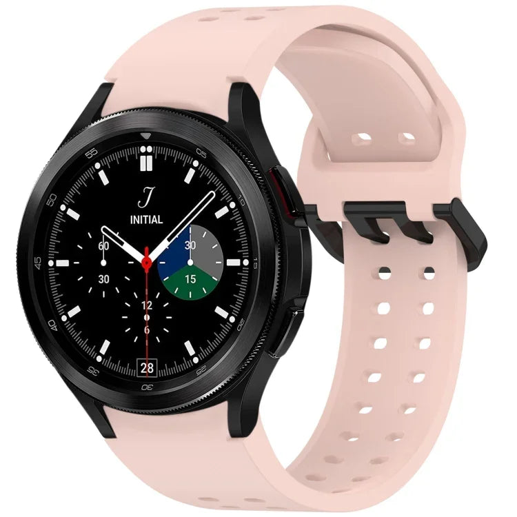 Diplopore Button Quick Release Silicone Watch Band, For Samsung Galaxy Watch 4 40 / 44mm, For Samsung Galaxy Watch 4 Classic 42 / 46mm