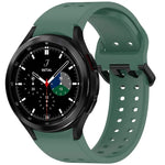 Diplopore Button Quick Release Silicone Watch Band, For Samsung Galaxy Watch 4 40 / 44mm, For Samsung Galaxy Watch 4 Classic 42 / 46mm
