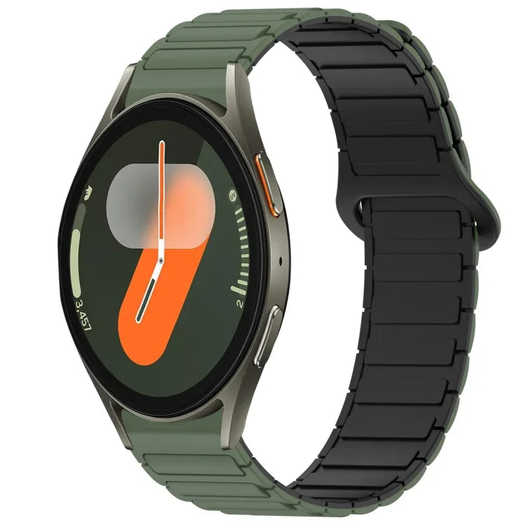 Dual Color Magnetic Buckle Silicone Watch Band, For Samsung Galaxy Watch 7 40 / 44mm