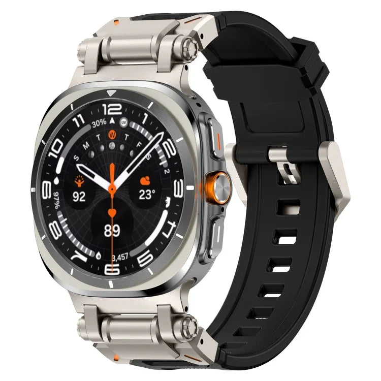 Titanium Connector Quick Release Silicone Watch Band, For Samsung Galaxy Watch Ultra 47mm / Ultra 2025