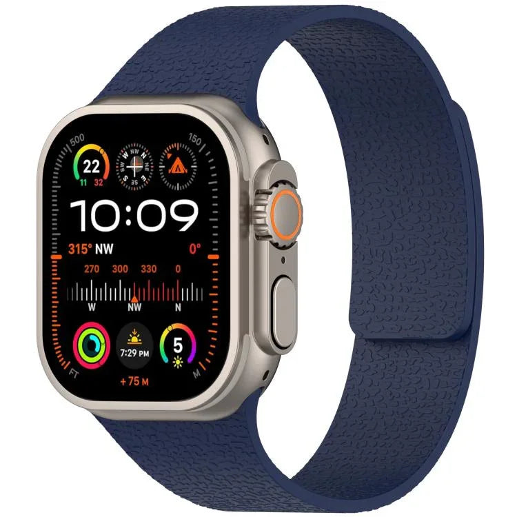 Litchi Texture Magnetic Silicone Watch Band, For Apple Watch 46mm / 49mm / 45mm / 44mm, For Apple Watch 42mm / 41mm / 40mm / 38mm