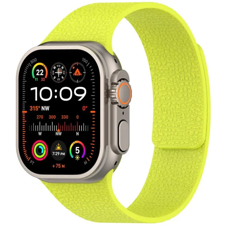 Litchi Texture Magnetic Silicone Watch Band, For Apple Watch 46mm / 49mm / 45mm / 44mm, For Apple Watch 42mm / 41mm / 40mm / 38mm