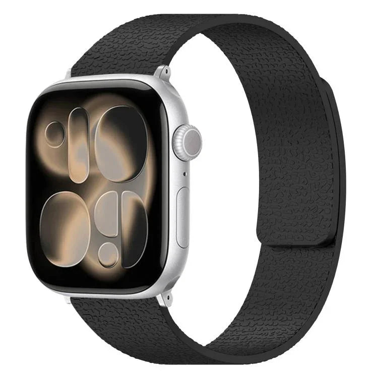 Litchi Texture Magnetic Silicone Watch Band, For Apple Watch 46mm / 49mm / 45mm / 44mm, For Apple Watch 42mm / 41mm / 40mm / 38mm