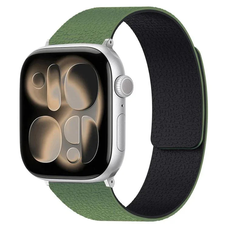 Litchi Texture Magnetic Silicone Watch Band, For Apple Watch 46mm / 49mm / 45mm / 44mm, For Apple Watch 42mm / 41mm / 40mm / 38mm