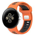 Two Color Reverse Buckle Silicone Watch Band, For Google Pixel Watch 4 / Watch 3 45mm