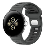 Two Color Reverse Buckle Silicone Watch Band, For Google Pixel Watch 4 / Watch 3 45mm