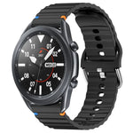 Wavy Grain Stitched 22mm Silicone Watch Band, For Samsung Galaxy Watch 3 45mm