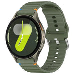 Wavy Grain Stitched 20mm Silicone Watch Band, For Samsung Galaxy Watch 7 40 / 44mm