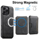 Suteni M3 Card Bag MagSafe Cowhide Texture Leather Phone Case, For iPhone 14, For iPhone 14 Pro, For iPhone 14 Pro Max, For iPhone 13 Pro Max, For iPhone 13 Pro, For iPhone 13, For iPhone 12, For iPhone 12 Pro Max, For iPhone 12 Pro