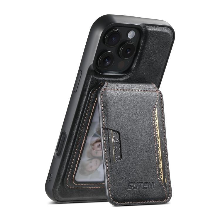Suteni M3 Card Bag MagSafe Cowhide Texture Leather Phone Case, For iPhone 14, For iPhone 14 Pro, For iPhone 14 Pro Max, For iPhone 13 Pro Max, For iPhone 13 Pro, For iPhone 13, For iPhone 12, For iPhone 12 Pro Max, For iPhone 12 Pro