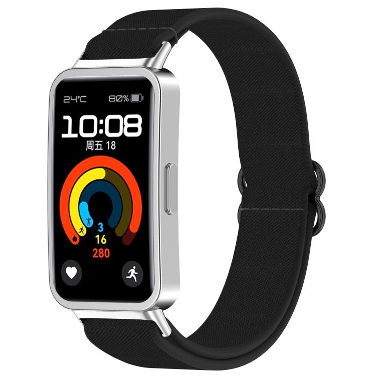 Slide Buckle Nylon Elastic Braided Watch Band, For Huawei Band 10 / 10 NFC / 9 / 9 NFC