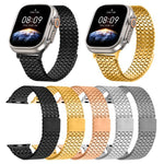 Nine-Bead Magnetic Loop Steel Watch Band, For Apple Watch 46mm / 49mm / 45mm / 44mm, For Apple Watch 42mm / 41mm / 40mm / 38mm