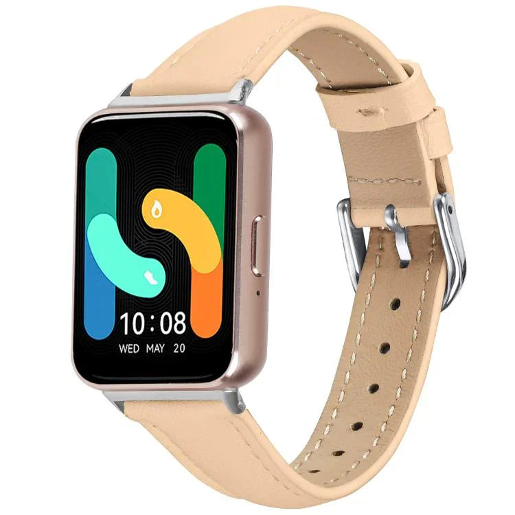 Slim Genuine Leather Watch Band, For Samsung Galaxy Fit3