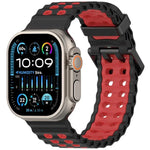Ocean Double-row Hole Two-color Silicone Watch Band, For Apple Watch 46mm / 49mm / 45mm / 44mm