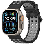 Ocean Double-row Hole Two-color Silicone Watch Band, For Apple Watch 46mm / 49mm / 45mm / 44mm