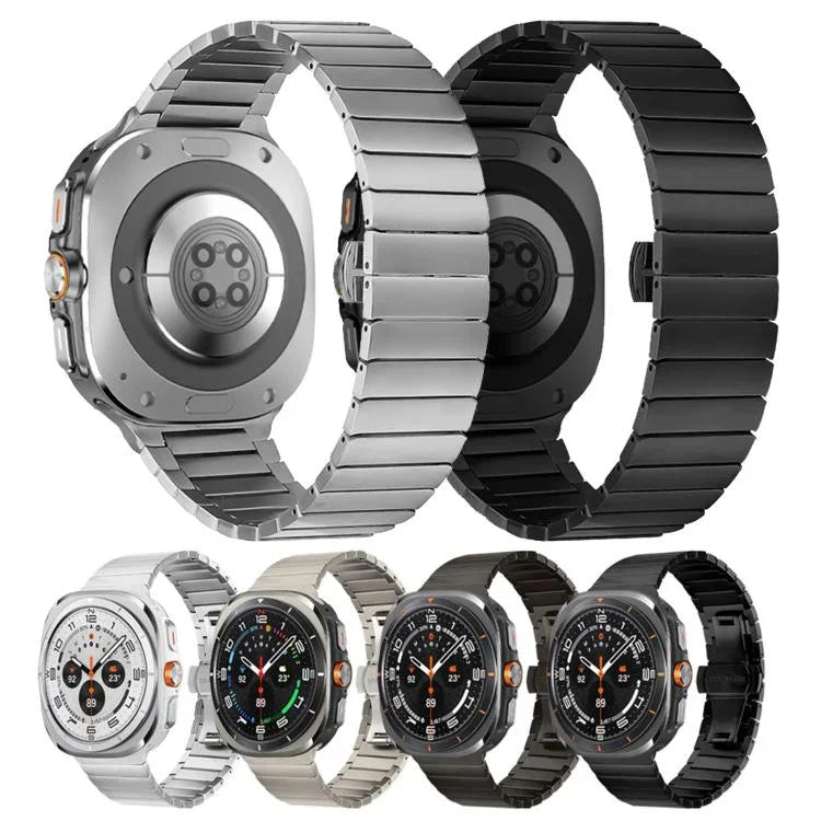 One-bead Butterfly Buckle Stainless Steel Watch Band, For Samsung Galaxy Watch Ultra 47mm / Ultra 2025