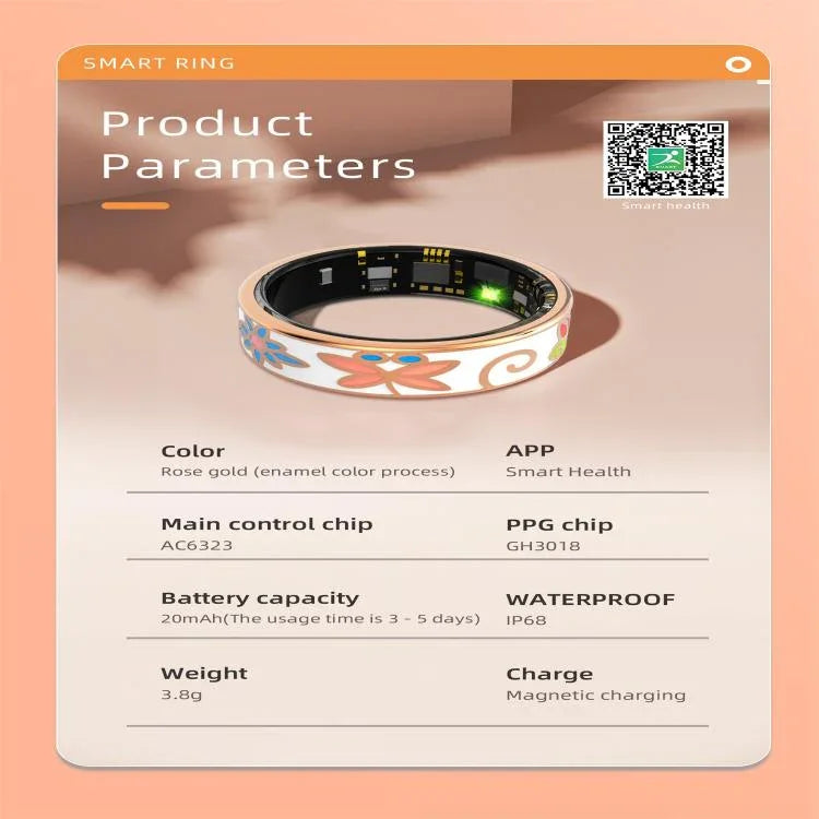 R18 SIZE 7 Smart Ring, Support Heart Rate / Blood Oxygen / Sleep / Care For Faimilies
