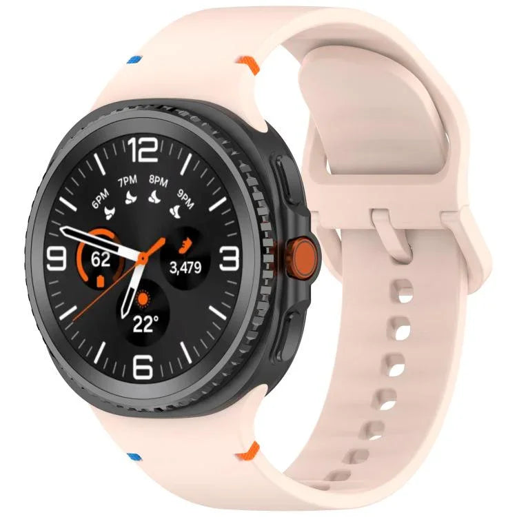 For Samsung Galaxy Watch8 / Watch8 Classic Stitched Solid Color Silicone Watch Band, S, M