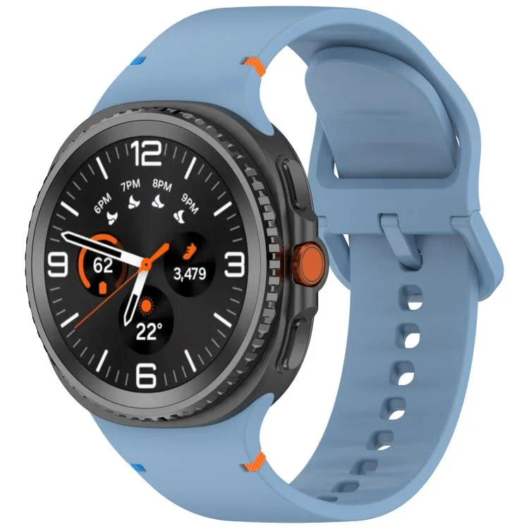 For Samsung Galaxy Watch8 / Watch8 Classic Stitched Solid Color Silicone Watch Band, S, M