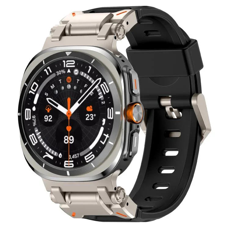 Explorer Metal Head Fluororubber Watch Band, For Samsung Galaxy Watch Ultra 47mm / Ultra 2025