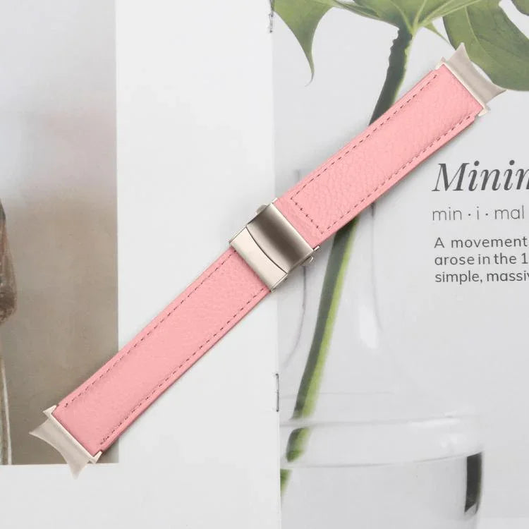 Lychee Texture Starlight Turtle Back Buckle Leather Watch Band, For Samsung Galaxy Watch 7 40 / 44mm