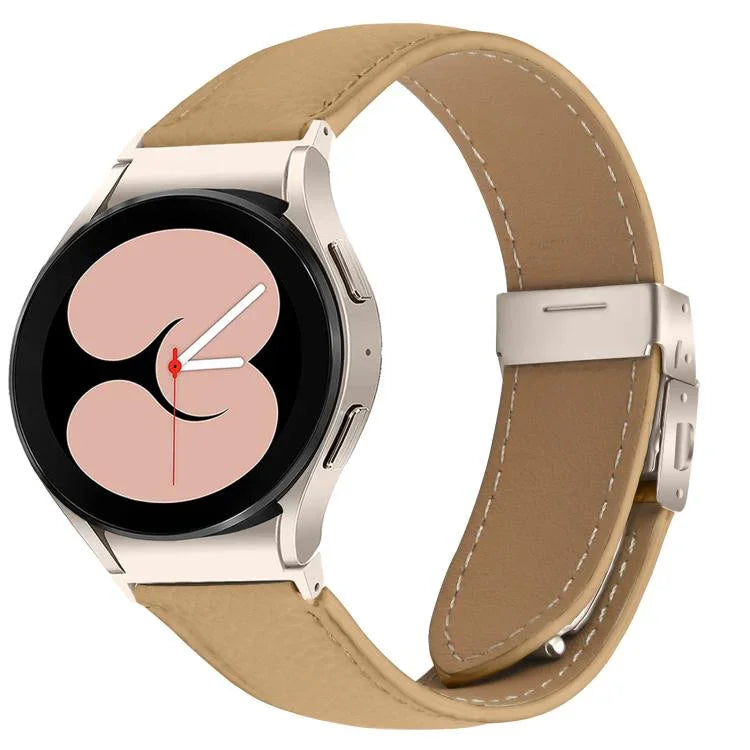 Lychee Texture Starlight Turtle Back Buckle Leather Watch Band, For Samsung Galaxy Watch 7 40 / 44mm