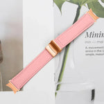 Quick Release Lychee Texture Rose Gold Turtle Back Buckle Leather Watch Band, For Samsung Galaxy Watch 7 40 / 44mm