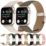 Lychee Texture Starlight Turtle Back Buckle Leather Watch Band, For Apple Watch 46mm / 49mm / 45mm / 44mm, For Apple Watch 42mm / 41mm / 40mm / 38mm