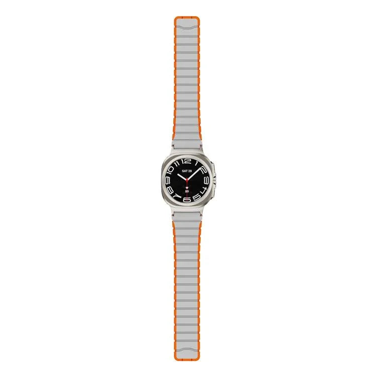Magnetic Two Color Silicone Watch Band, For Samsung Galaxy Watch Ultra 47mm / Ultra 2025