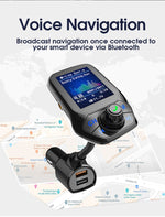 T43 Car Bluetooth Mp3 Multi-function Large Color Screen QC3.0 Bluetooth Car Charge Lossless Car Bluetooth Player, T43