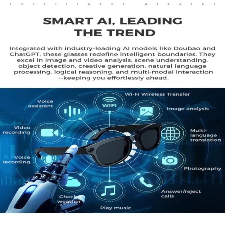 M01 Smart Glasses, with HD Camera, Support Bluetooth Call, AI Intelligent Translation