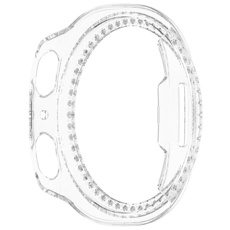 Single Row Diamond Half Coverage Hollow PC Watch Case, For Galaxy Watch 9 / 8 44mm, For Galaxy Watch 9 / 8 40mm