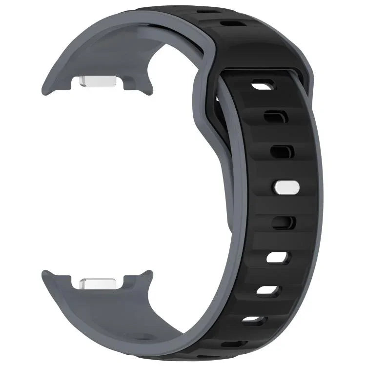 Reverse Buckle Two Color Silicone Watch Band, For Samsung Galaxy Watch8 / Watch8 Classic