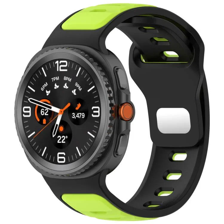 Reverse Buckle Two Color Silicone Watch Band, For Samsung Galaxy Watch8 / Watch8 Classic