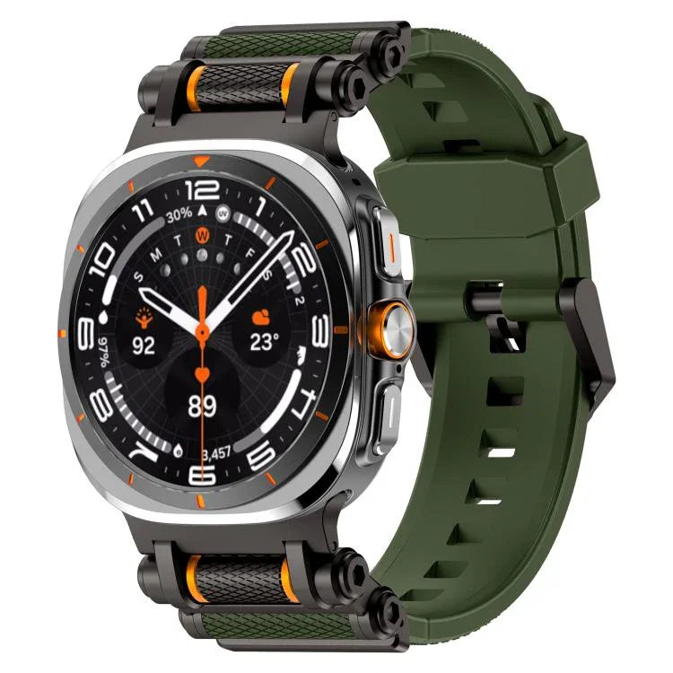 Metal Watch Connector Silicone Watch Band, For Samsung Galaxy Watch Ultra 47mm / Ultra 2025