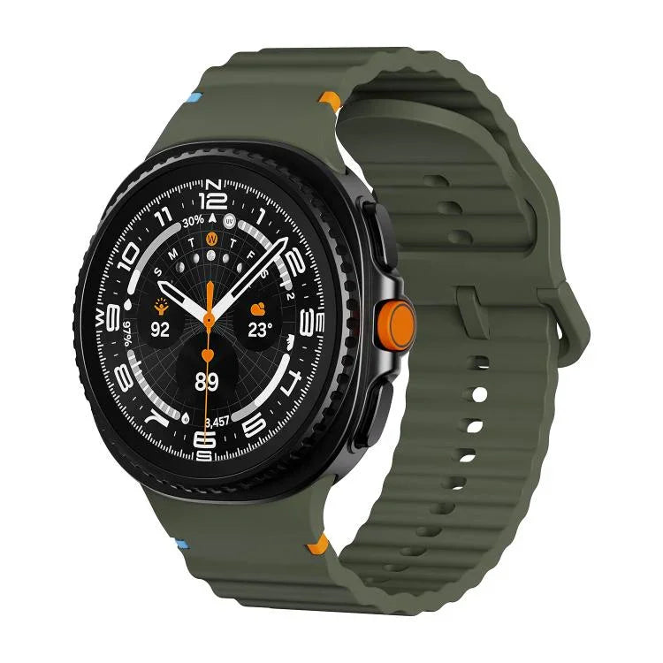 Wavy Grain Stitched Color Buckle Silicone Watch Band, For Samsung Galaxy Watch8 / Watch8 Classic