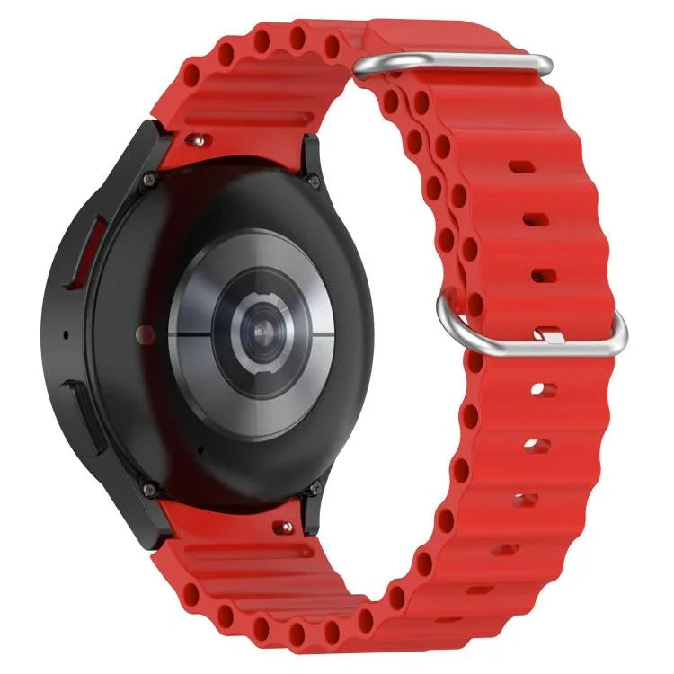 Marine Silver Buckle Silicone Watch Band, For Samsung Galaxy Watch 7 40 / 44mm