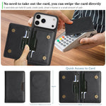 Kalebol Strong MagSafe Magnetic Two-Fold Card Bag Leather Phone Case, For iPhone 17 Pro Max, For iPhone 17 Pro, For iPhone 17, For iPhone Air