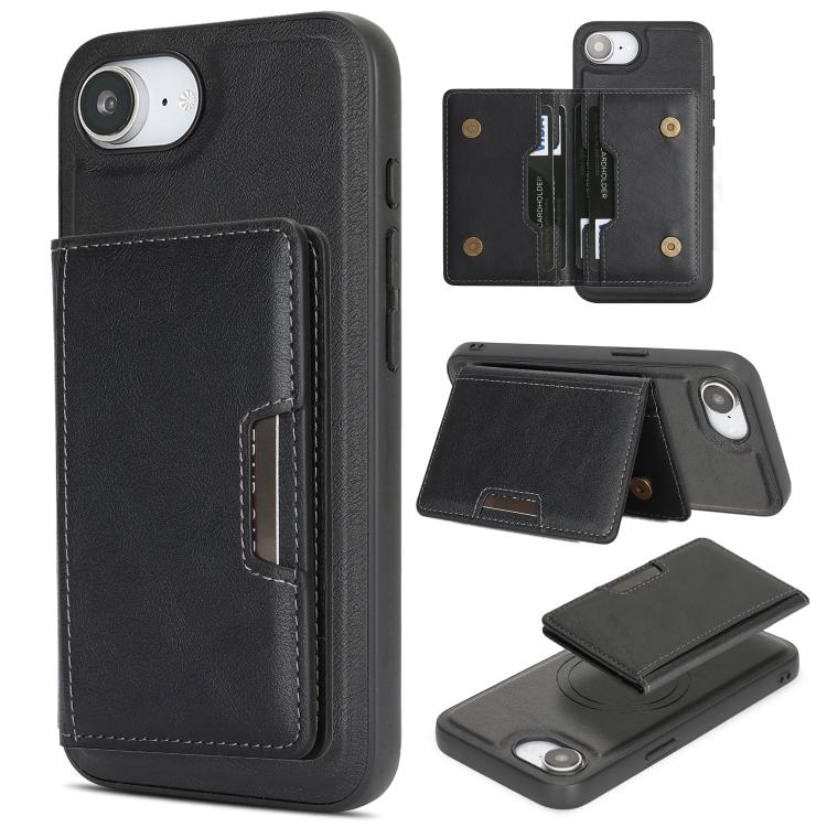 Kalebol Strong MagSafe Magnetic Two-Fold Card Bag Leather Phone Case, For iPhone Fold, For iPhone 18 Pro, For iPhone 18 Pro Max, For iPhone 17 Pro Max, For iPhone 17 Pro, For iPhone 17, For iPhone Air, For iPhone 17e / 16e