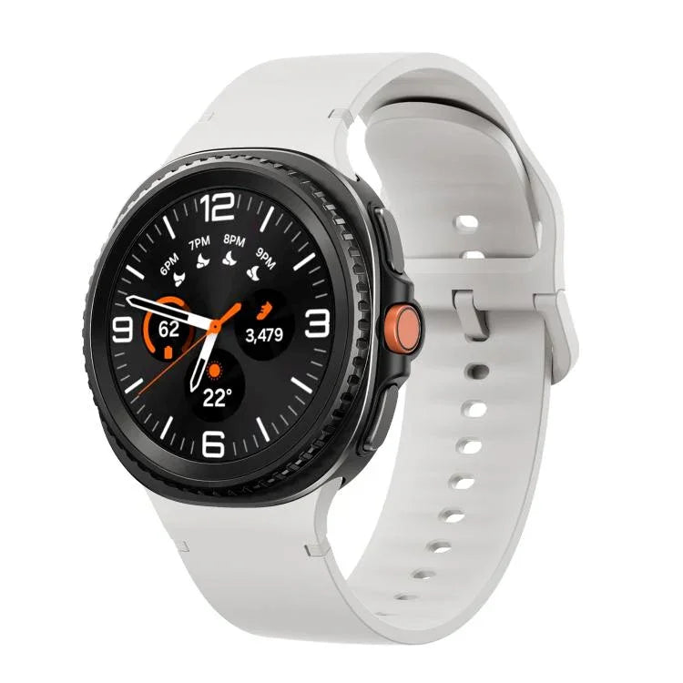 For Samsung Galaxy Watch8 / Watch8 Classic Solid Color Stitched Silicone Watch Band, S, M